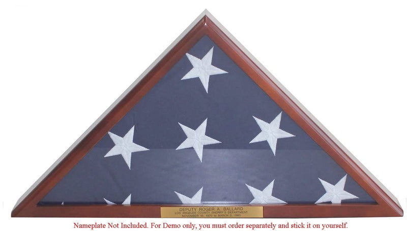 DisplayGifts Solid Wood Memorial Flag Case Frame Display Case for 5x9.5' Flag Folded. for Funeral or Burial Flag, FC60-MAH - Image 2